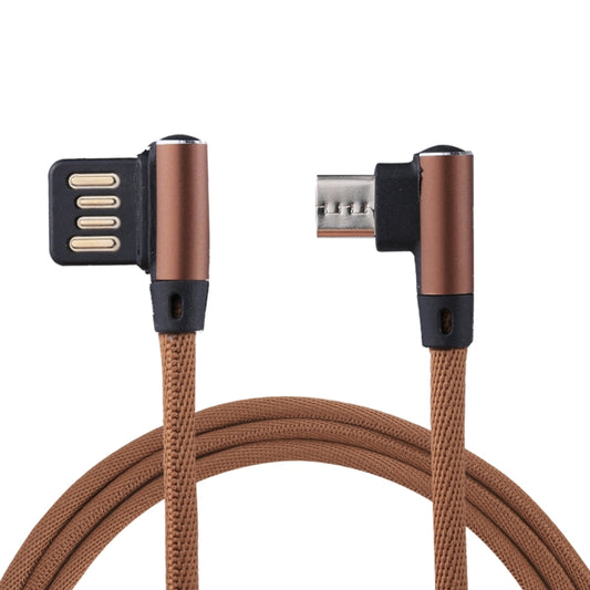 1m 2.4A Output USB to Micro USB Double Elbow Design Nylon Weave Style Data Sync Charging Cable, FFor Samsung, Huawei, Xiaomi, HTC, LG, Sony, Lenovo and other Smartphones(Coffee) by buy2fix
