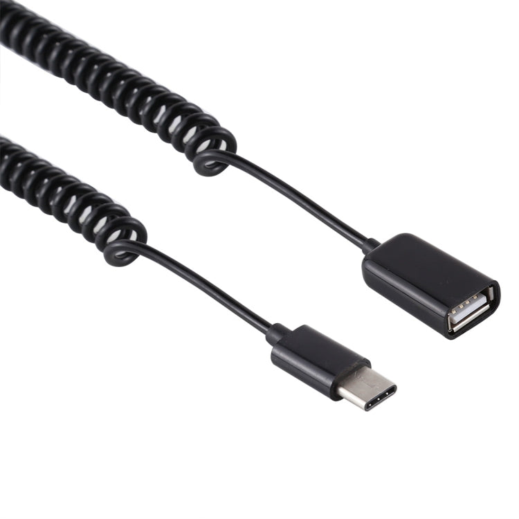 USB-C / Type-C Male to USB Female Laptop Spring Charging Cable - Universal Power Adapter by buy2fix | Online Shopping UK | buy2fix
