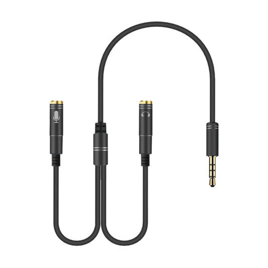 2 in 1 3.5mm Male to Double 3.5mm Female TPE High-elastic Audio Cable Splitter, Cable Length: 32cm(Black) by buy2fix