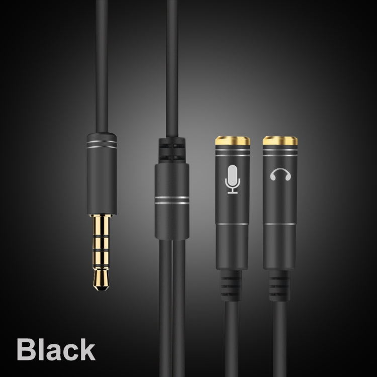2 in 1 3.5mm Male to Double 3.5mm Female TPE High-elastic Audio Cable Splitter, Cable Length: 32cm(Black) by buy2fix