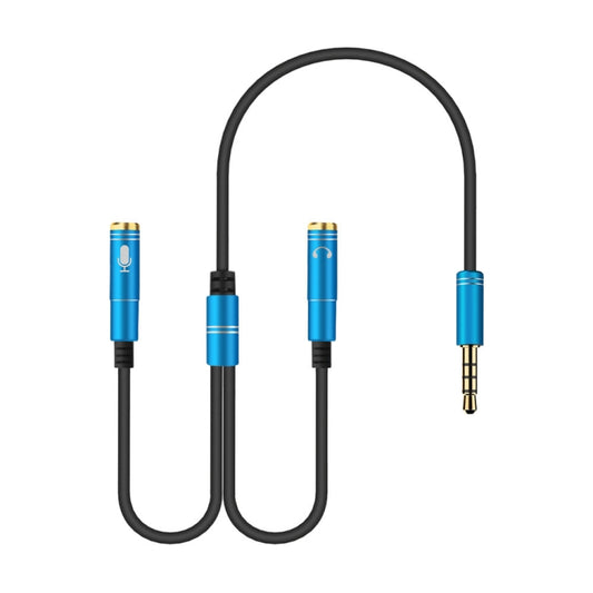 2 in 1 3.5mm Male to Double 3.5mm Female TPE High-elastic Audio Cable Splitter, Cable Length: 32cm(Blue) by buy2fix