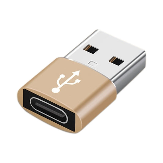 USB-C / Type-C Female to USB 2.0 Male Aluminum Alloy Adapter, Support Charging & Transmission(Gold) by buy2fix