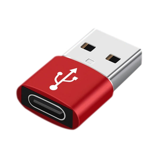 USB-C / Type-C Female to USB 2.0 Male Aluminum Alloy Adapter, Support Charging & Transmission(Red) by buy2fix
