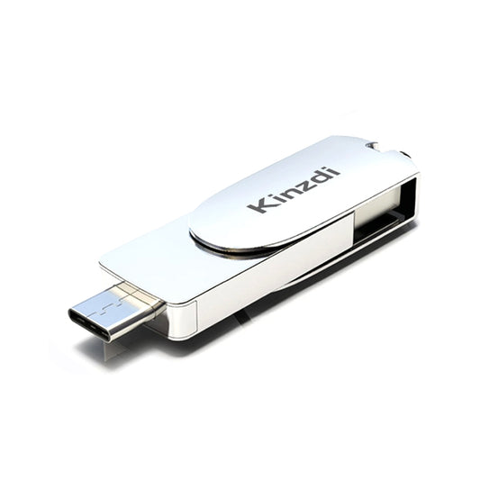 Kinzdi 64GB USB 3.0 + Type-C 3.0 Interface Metal Twister Flash Disk V11 (Silver) by Kinzdi