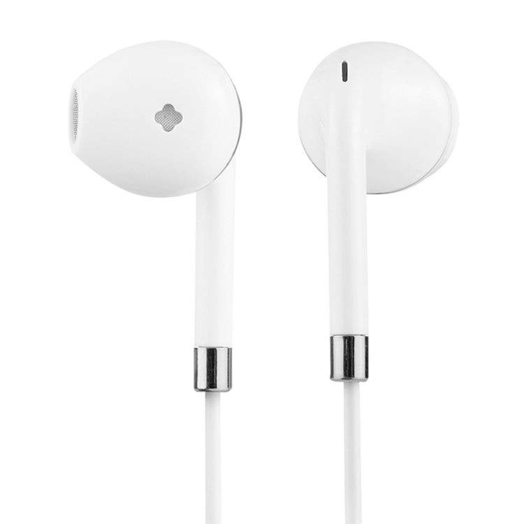 White Wire Body 3.5mm In-Ear Earphone with Line Control & Mic(Silver) - Normal Style Earphone by buy2fix | Online Shopping UK | buy2fix
