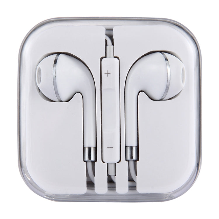 White Wire Body 3.5mm In-Ear Earphone with Line Control & Mic(Silver) - Normal Style Earphone by buy2fix | Online Shopping UK | buy2fix