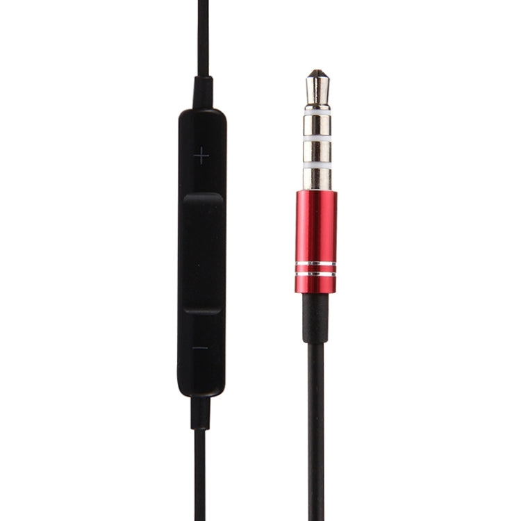 Black Wire Body 3.5mm In-Ear Earphone with Line Control & Mic, For iPhone, Galaxy, Huawei, Xiaomi, LG, HTC and Other Smart Phones(Red) - Normal Style Earphone by buy2fix | Online Shopping UK | buy2fix