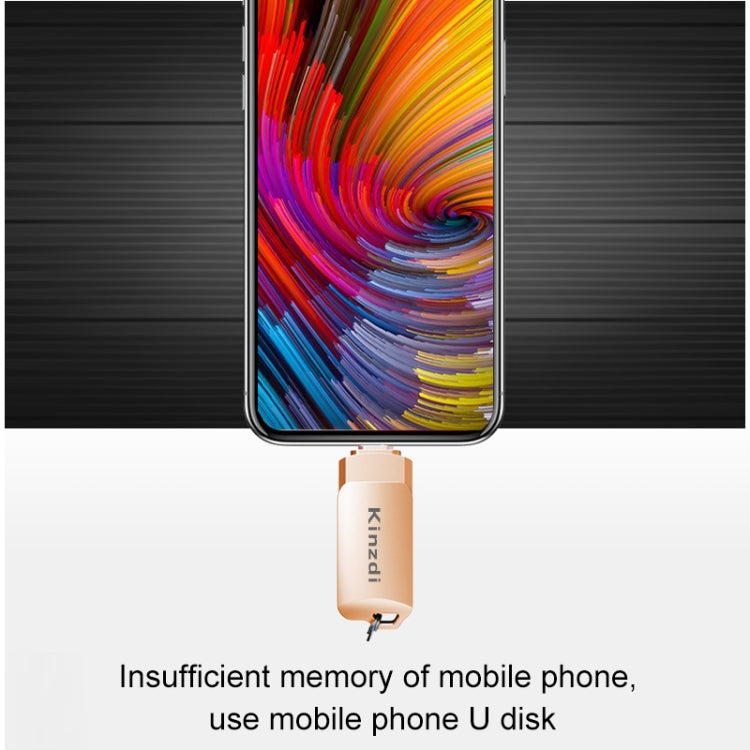 Kinzdi 32GB USB 2.0 Android Phone & Computer Dual-use Rotary Metal U Disk V8 (Silver) by Kinzdi