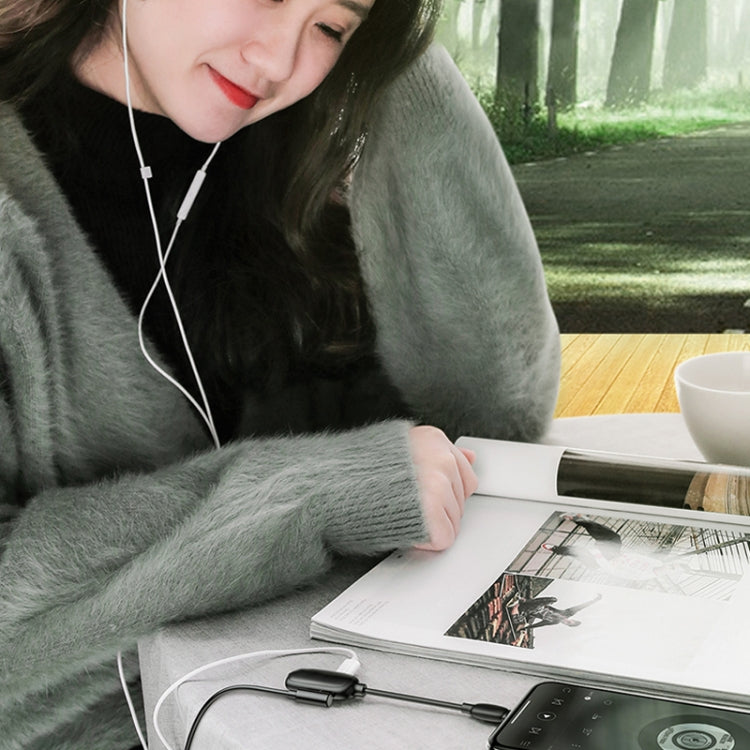 8 Pin to 8 Pin Charging Interface + 8 Pin Earphone Interface + 3.5mm Audio Interface Earphone Adapter(Black) by buy2fix