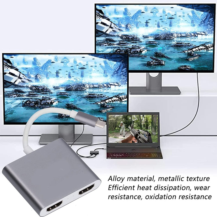 4K Ultra HD Dual HDMI Interface Output to USB-C / Type-C Adapter by buy2fix