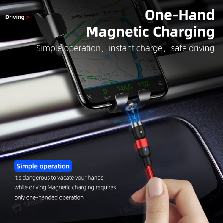 1m 2A Output USB to Micro USB Nylon Braided Rotate Magnetic Charging Cable(Purple) - Charging Cable & Head by buy2fix | Online Shopping UK | buy2fix
