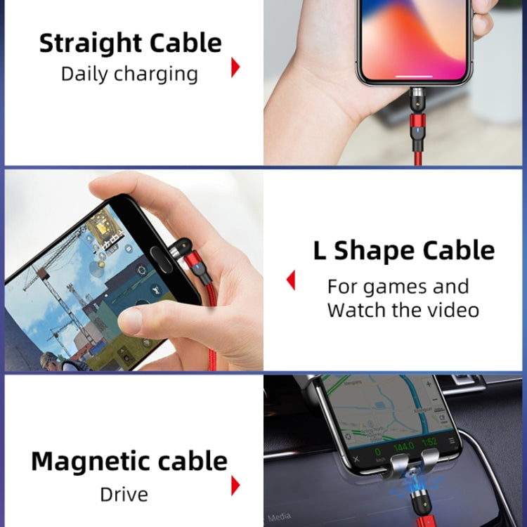 1m 2A Output USB to Micro USB Nylon Braided Rotate Magnetic Charging Cable(Purple) - Charging Cable & Head by buy2fix | Online Shopping UK | buy2fix