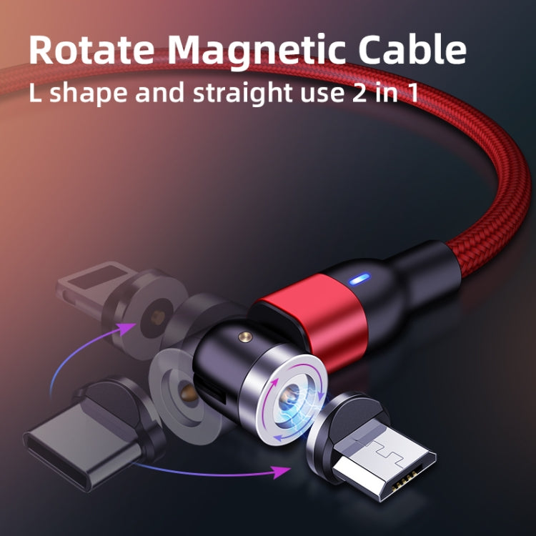 1m 2A Output USB to Micro USB Nylon Braided Rotate Magnetic Charging Cable(Purple) - Charging Cable & Head by buy2fix | Online Shopping UK | buy2fix