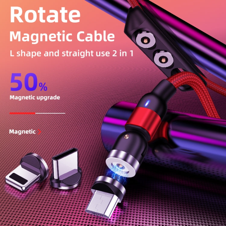 1m 2A Output USB to Micro USB Nylon Braided Rotate Magnetic Charging Cable(Purple) - Charging Cable & Head by buy2fix | Online Shopping UK | buy2fix