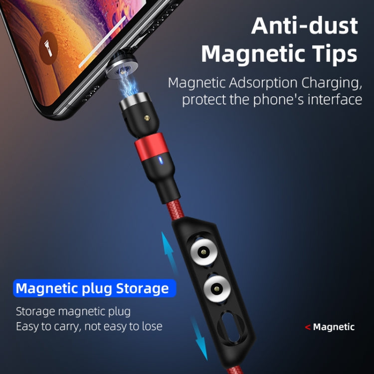1m 2A Output USB to Micro USB Nylon Braided Rotate Magnetic Charging Cable(Purple) - Charging Cable & Head by buy2fix | Online Shopping UK | buy2fix