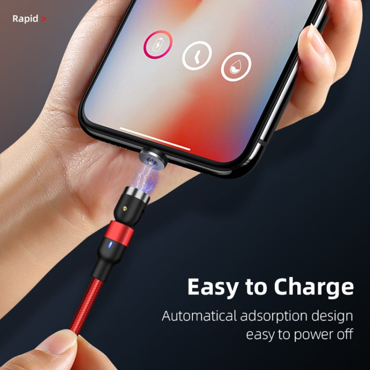 1m 2A Output USB to Micro USB Nylon Braided Rotate Magnetic Charging Cable(Purple) - Charging Cable & Head by buy2fix | Online Shopping UK | buy2fix