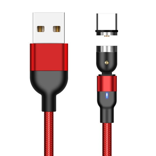 2m 2A Output USB to USB-C / Type-C Nylon Braided Rotate Magnetic Charging Cable(Red) by buy2fix