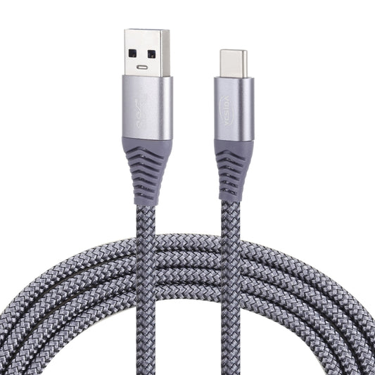 1.2m Nylon Braided Cord USB to Type-C Data Sync Charge Cable with 110 Copper Wires, Support Fast Charging(Grey) - USB-C & Type-C Cable by buy2fix | Online Shopping UK | buy2fix