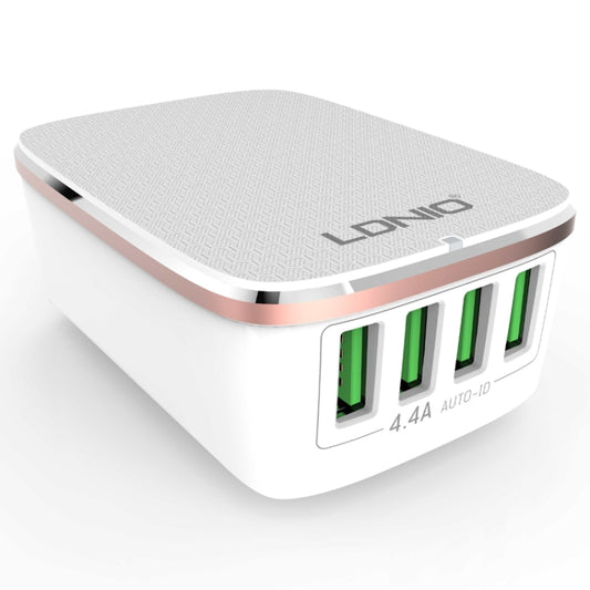 LDNIO A4404 4.4A 4 x USB Ports Smart Travel Charger, EU Plug by LDNIO