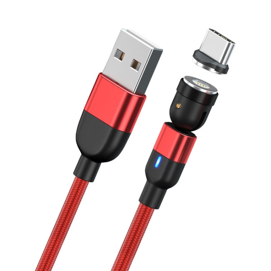 2m 3A Output USB to USB-C / Type-C 540 Degree Rotating Magnetic Data Sync Charging Cable (Red) by buy2fix