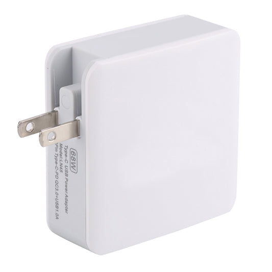 LN45 68W QC 3.0 / PD USB-C / Type-C + QC 3.0 USB + USB Ports Foldable Charger, US Plug by buy2fix