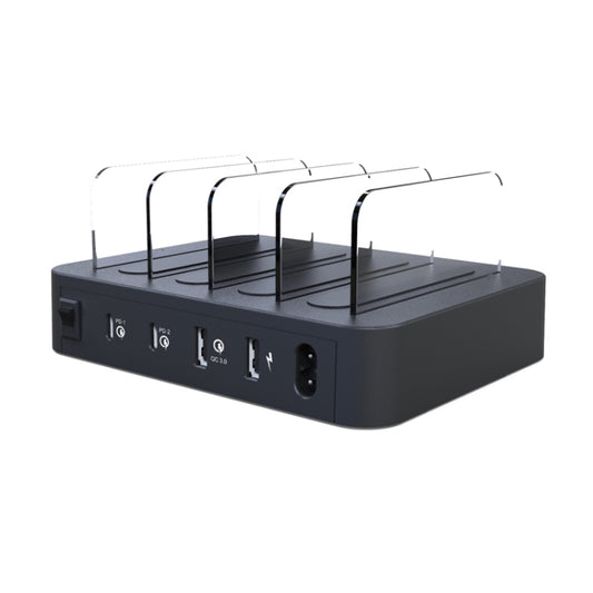45W PD USB-C / Type-C + 18W PD USB-C / Type-C + 18W QC 3.0 USB + USB Ports Smart Charger with Detachable Bezel, EU Plug by buy2fix