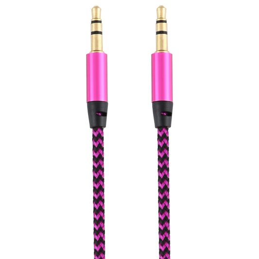 3 PCS K10 3.5mm Male to Male Nylon Braided Audio Cable, Length: 1m(Rose Red) by buy2fix