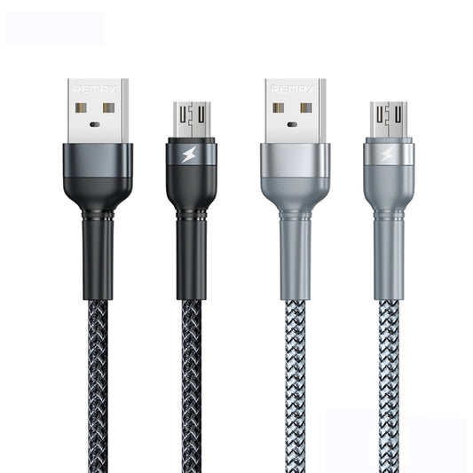 REMAX RC-124m 1m 2.4A USB to Micro USB Aluminum Alloy Braid Fast Charging Data Cable(Black) by REMAX