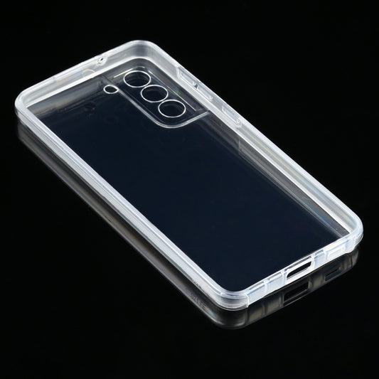 For Samsung Galaxy S21 FE PC+TPU Ultra-thin Double-sided Full Coverage Transparent Soft Case by buy2fix