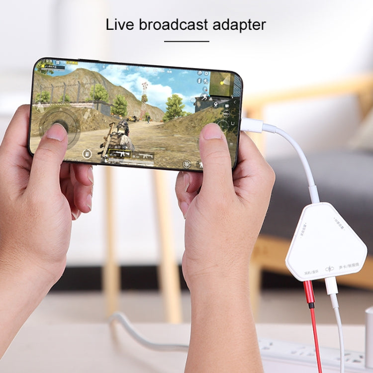 5 In 1 Multifunctional Live Broadcast Converter Mini Sound Card(White) by buy2fix