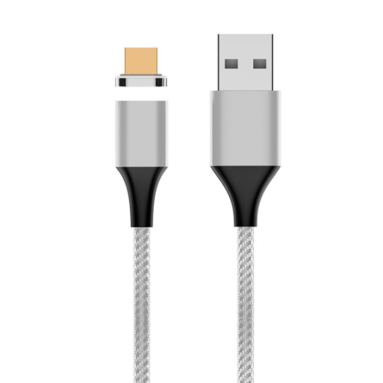 M11 3A USB to Micro USB Nylon Braided Magnetic Data Cable, Cable Length: 1m(Silver) - Charging Cable & Head by buy2fix | Online Shopping UK | buy2fix