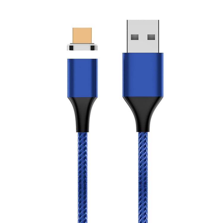 M11 3A USB to Micro USB Nylon Braided Magnetic Data Cable, Cable Length: 2m (Blue) - Charging Cable & Head by buy2fix | Online Shopping UK | buy2fix