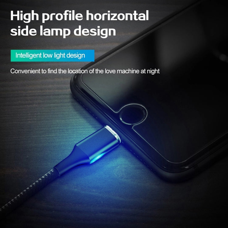 M11 3A USB to Micro USB Nylon Braided Magnetic Data Cable, Cable Length: 2m (Blue) - Charging Cable & Head by buy2fix | Online Shopping UK | buy2fix