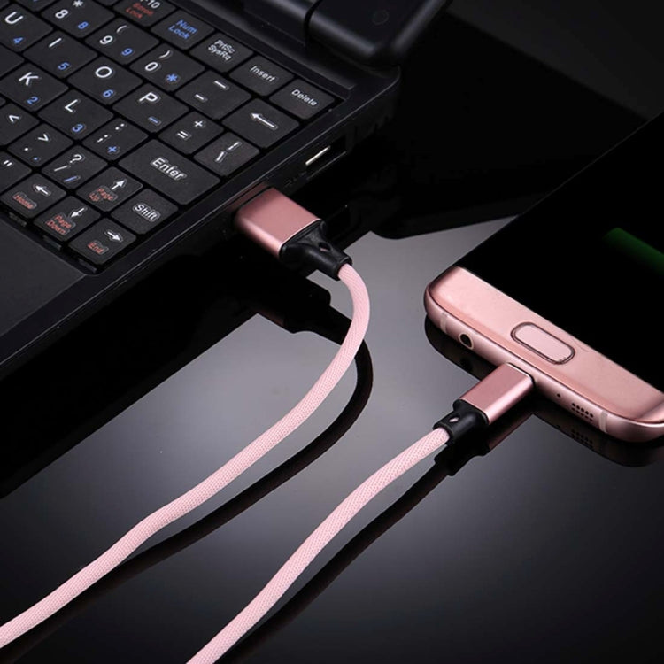 1m 2A Output USB to Micro USB Nylon Weave Style Data Sync Charging Cable, For Samsung, Huawei, Xiaomi, HTC, LG, Sony, Lenovo and other Smartphones(Pink) by buy2fix