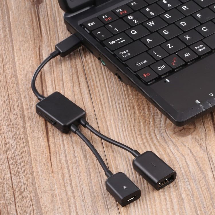 1 to 2 Micro USB OTG Adapter Cable - OTG Adapter by buy2fix | Online Shopping UK | buy2fix