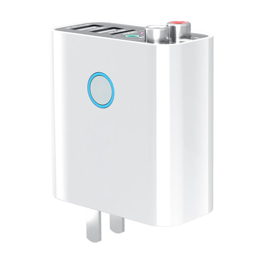 K16 2 in 1 3.5mm AUX + RAC Dual Output Plug-in Bluetooth 5.0 Audio Transmitter Receiver with Remote Control, CN Plug (White) by buy2fix