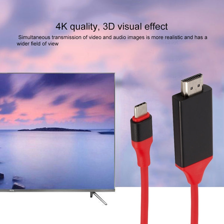 USB-C / Type-C 3.1 to 4K HD HDMI Plastic Video Cable, Length: 2m - Cable & Adapters by buy2fix | Online Shopping UK | buy2fix