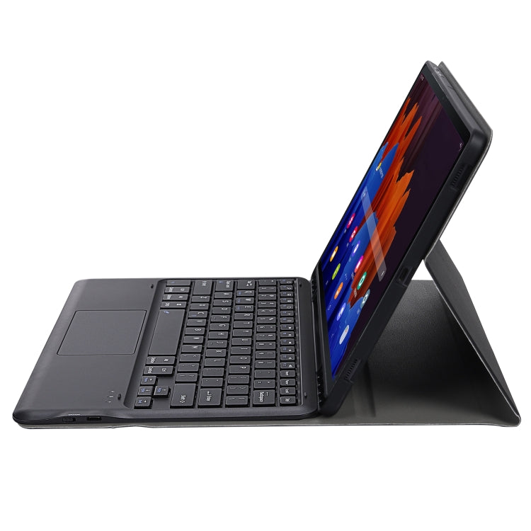 A970B-A Splittable Bluetooth Keyboard Leather Tablet Case for Samsung Galaxy Tab S7 FE T730 T736 & S7+ T970 T975, with Touchpad & Pen Slot & & Holder (Black) - Samsung Keyboard by buy2fix | Online Shopping UK | buy2fix