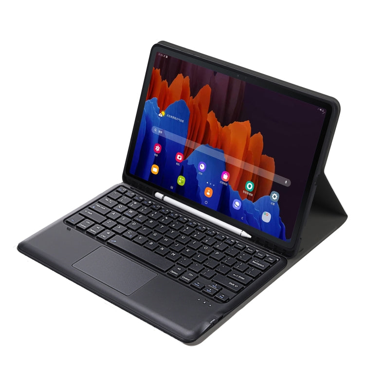 A970B-A Splittable Bluetooth Keyboard Leather Tablet Case for Samsung Galaxy Tab S7 FE T730 T736 & S7+ T970 T975, with Touchpad & Pen Slot & & Holder (Rose Gold) - Samsung Keyboard by buy2fix | Online Shopping UK | buy2fix