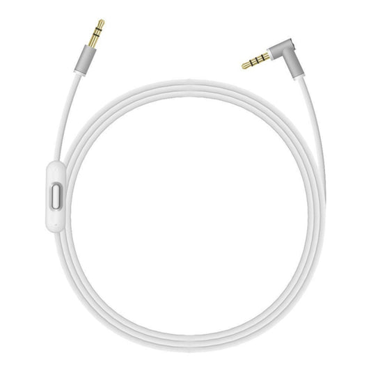 ZS0087 3.5mm Male to Male Earphone Cable with Mic & Wire-controlled, Cable Length: 1.4m(White) by buy2fix