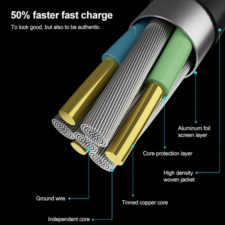 IVON CA52 2.4A USB to Type-C + Micro USB 2 in 1 Charging Sync Data Cable, Length: 1m (Silver) - Multifunctional Cable by IVON | Online Shopping UK | buy2fix