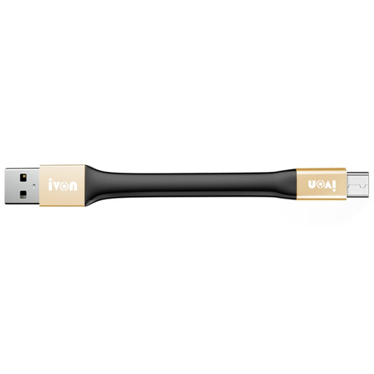 IVON CA90 3.1A Max USB to USB-C / Type-C Portable Data Cable with Ring, Length: 14.5cm (Champagne Gold) by IVON