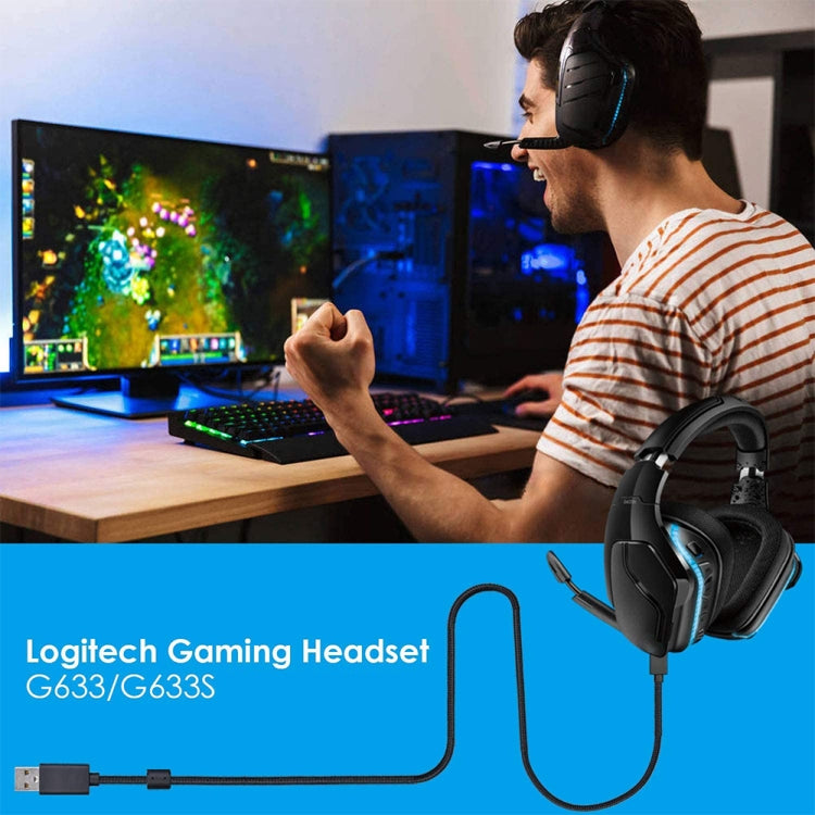 ZS0155 For Logitech G633 / G633s USB Headset Audio Cable Support Call / Headset Lighting, Cable Length: 2m - Headset Accessories by buy2fix | Online Shopping UK | buy2fix
