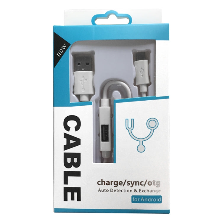 OTG-Y-02 USB 2.0 Male to Micro USB Male + USB Female OTG Charging Data Cable for Android Phones / Tablets with OTG Function, Length: 1.1m (White) by buy2fix