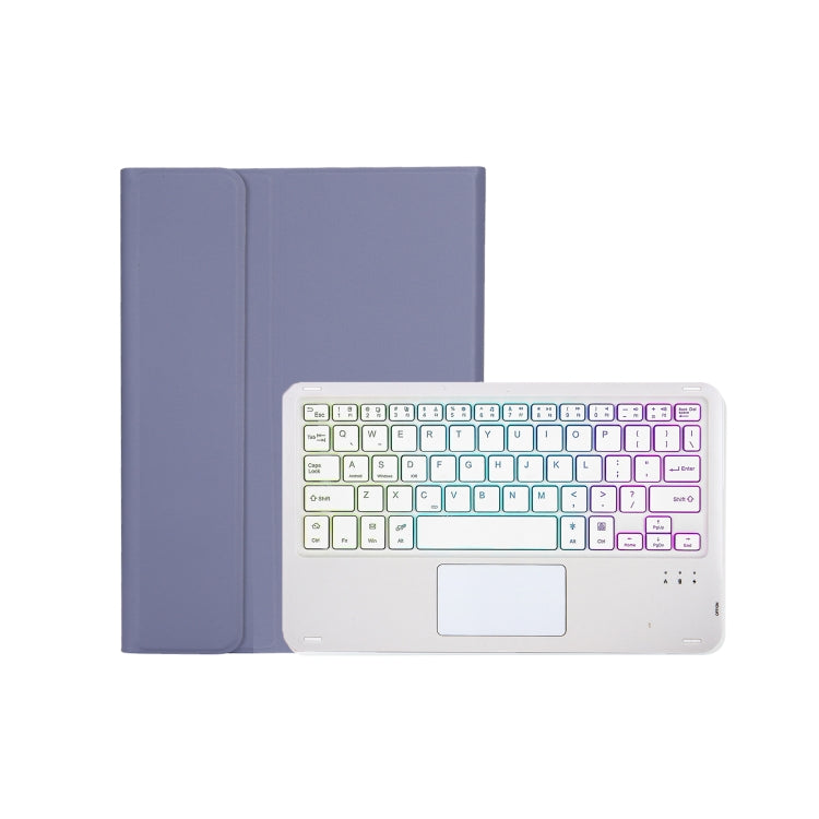 AM20-AS Lambskin Texture Backlight Bluetooth Touch Keyboard Leather Tablet Case For Lenovo Xiaoxin Pad 2022 10.6 inch/Tab M10 Plus 10.6 3rd Gen 2022(Purple) by buy2fix