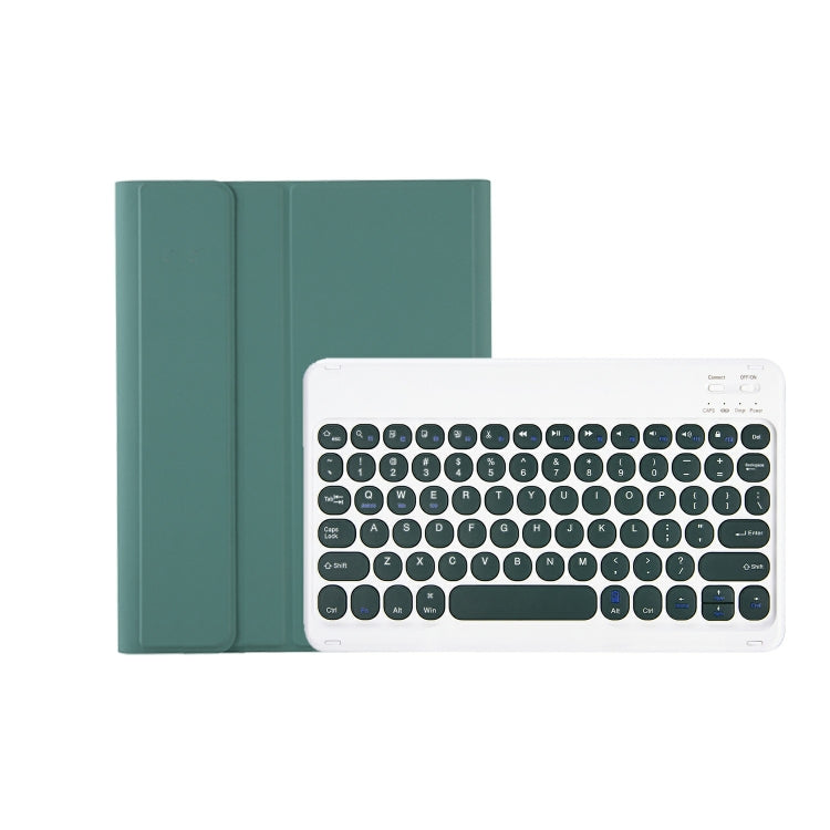For iPad 11 2025 / 10th Gen 10.9 2022 YA10B Lambskin Texture Bluetooth Keyboard Leather Tablet Case with Pen Slot (Dark Green) by buy2fix