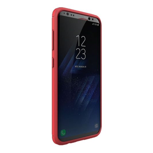 For Galaxy S8 Brushed Carbon Fiber Texture Shockproof TPU Protective Cover Case (Red) by buy2fix