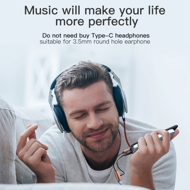 2 in 1 Cable Fast Charge Type-C Male to Type-C Female + 3.5mm Female Jack Headphone Adapter Converter, Supports Audio and Charging, Length: 12cm(Red) by buy2fix