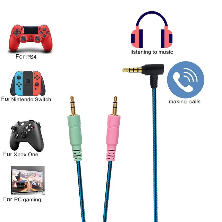 ZS0158 Elbow Plug + Adapter Cable Gaming Headset Audio Cable for SteelSeries Arctis 3 / 5 / 7 (Blue) by buy2fix