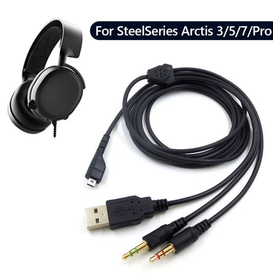 ZS0224 3-Prong Headphone Audio Cable for SteelSeries Arctis 3 / 5 / 7 / Pro (Black) by buy2fix